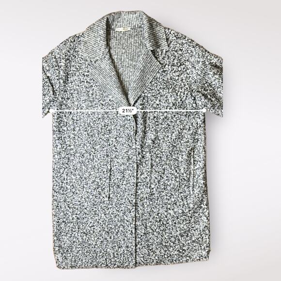 Women’s Italian Bouclé Knit Coat Gray Black Shawl Collar New Collection L 13 - Picture 5 of 8